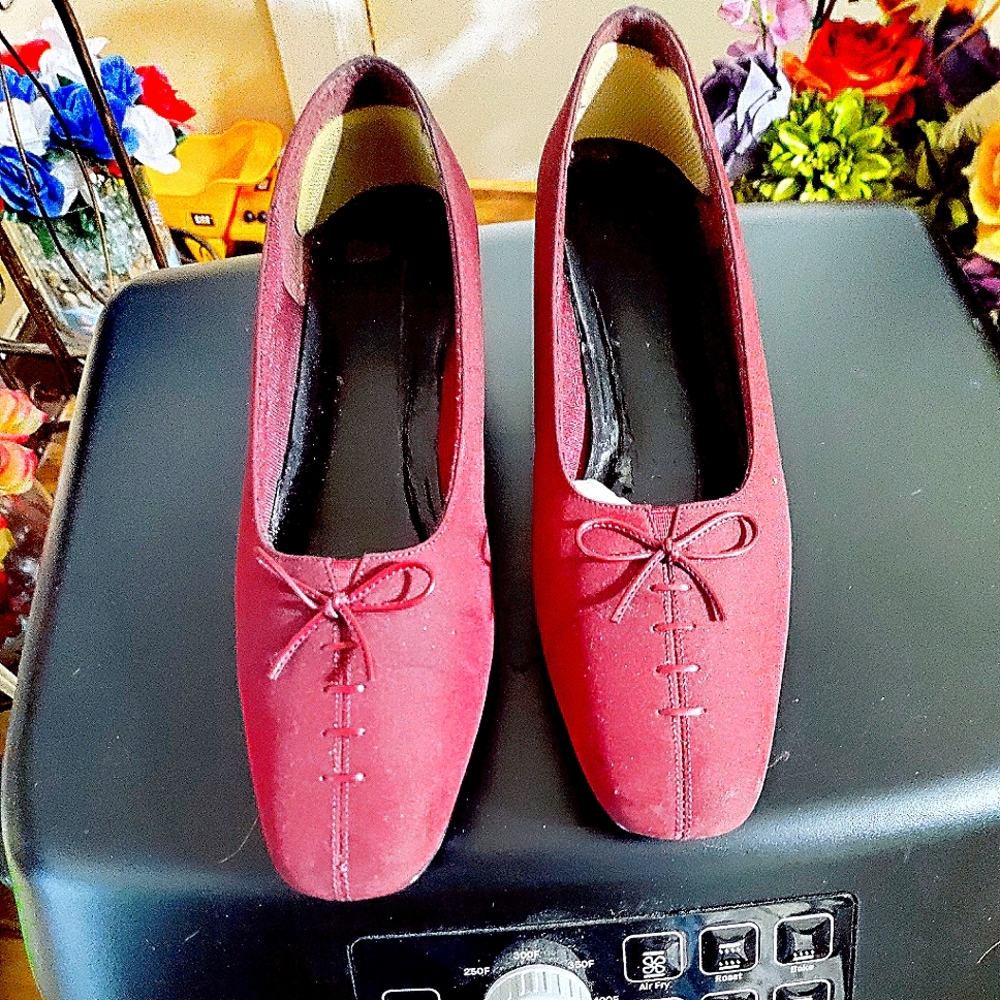 Pair of burgundy dress shoes